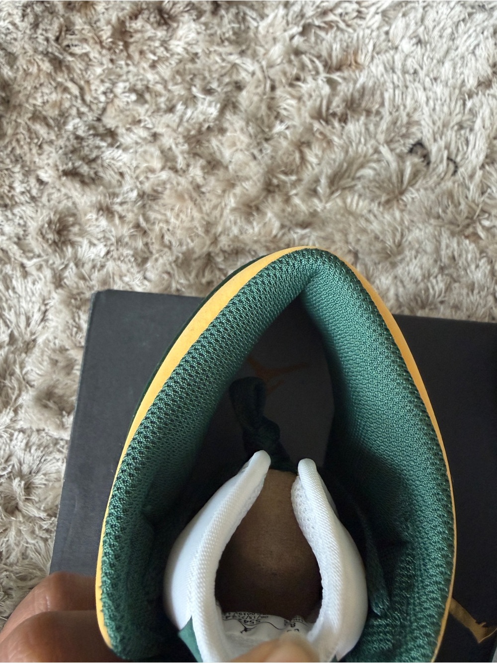 Jordan Air High Top Sneakers Green White Yellow - Picture 8 of 8